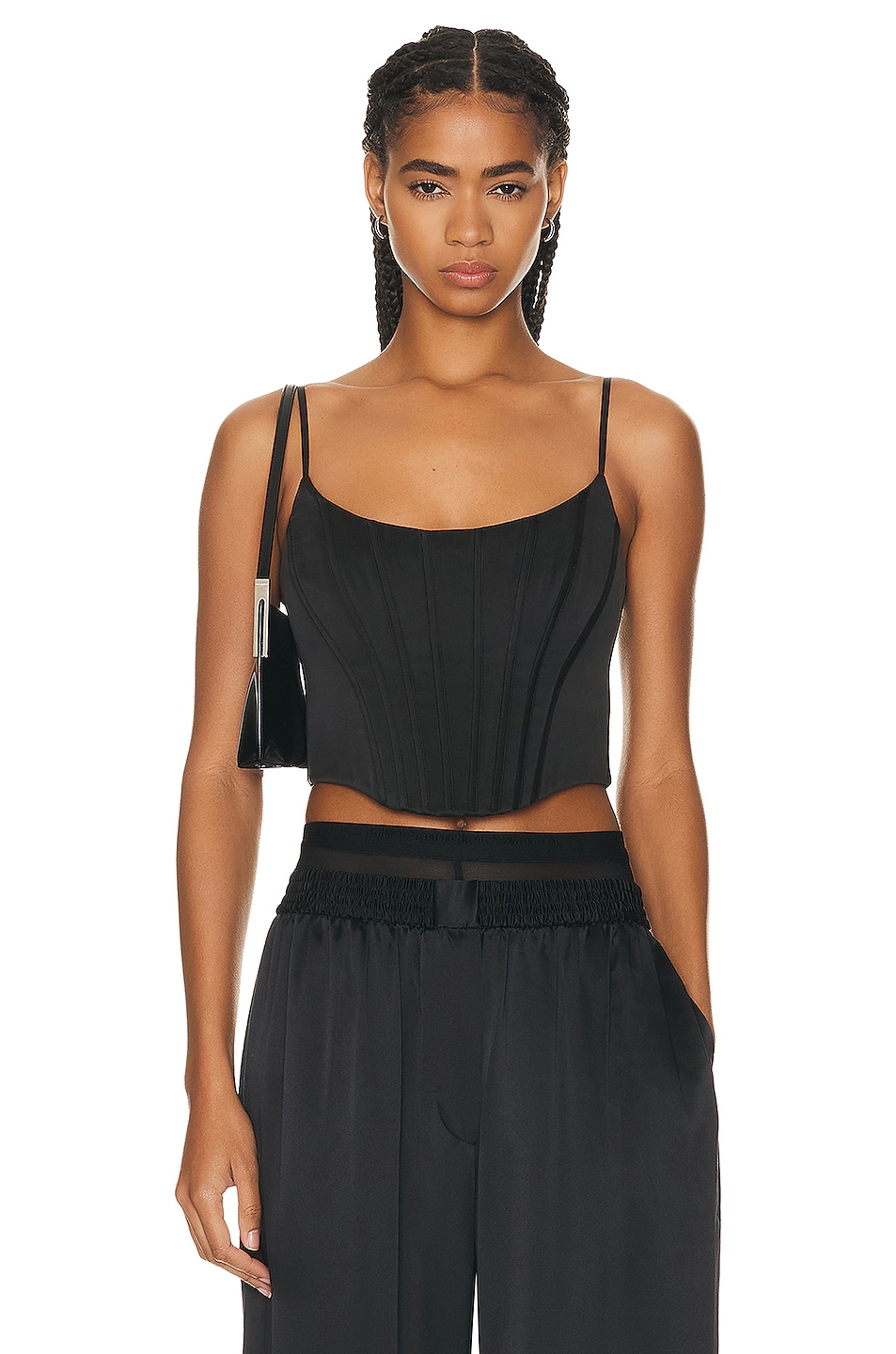 Zimmermann Silk Corset Top In Black Fwrd 6923