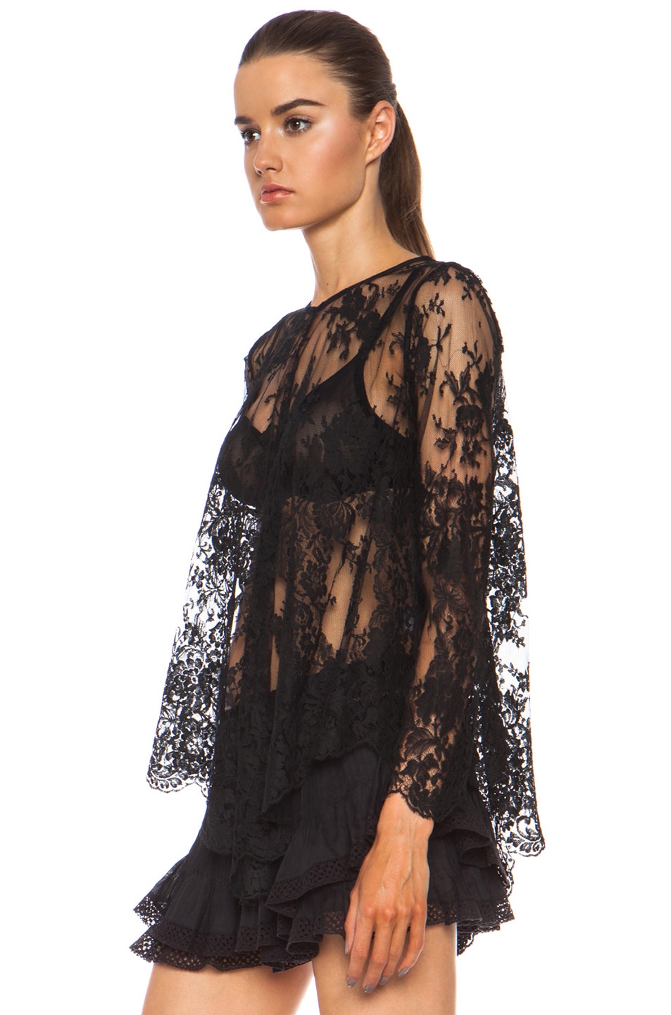 Zimmermann Ringmaster Lace Knit Top in Black | FWRD