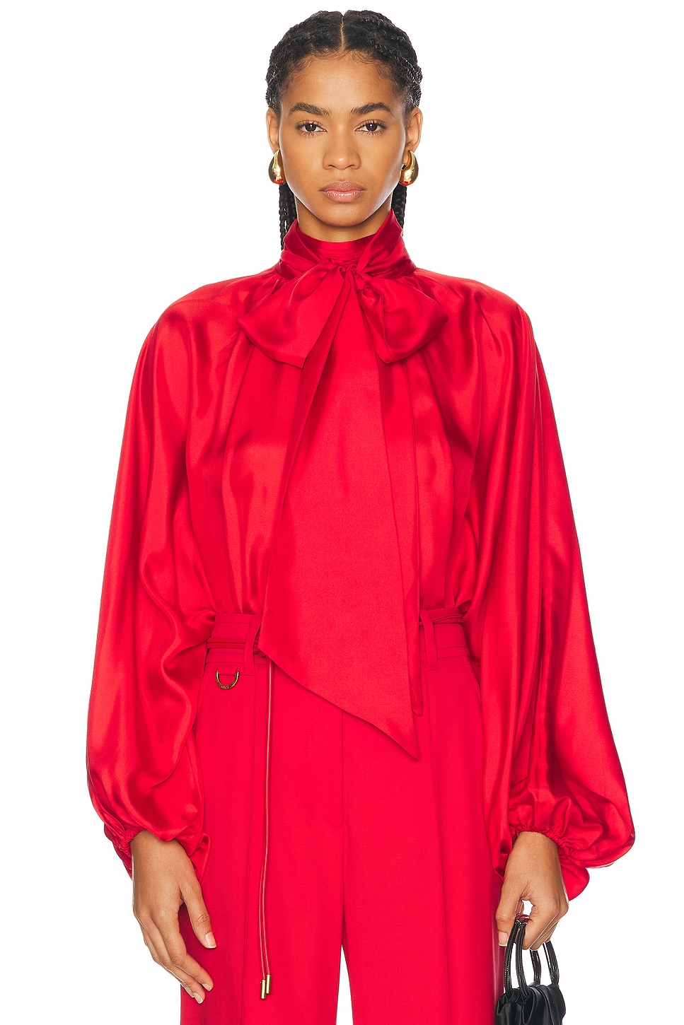 Image 1 of Zimmermann Crush Batwing Blouse in Red