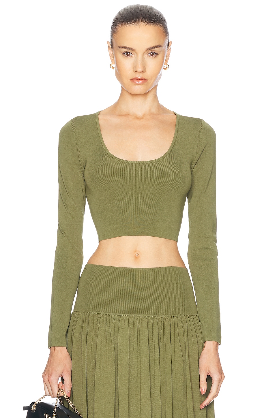 Image 1 of Zimmermann Wylie Knit Scoop Top in Khaki