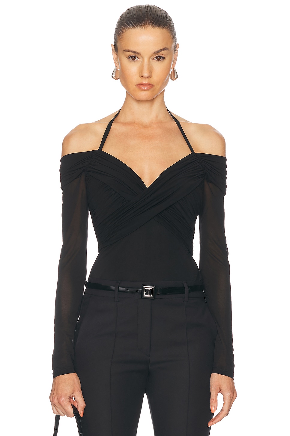 Image 1 of Zimmermann lluminate Draped Bodysuit in Black