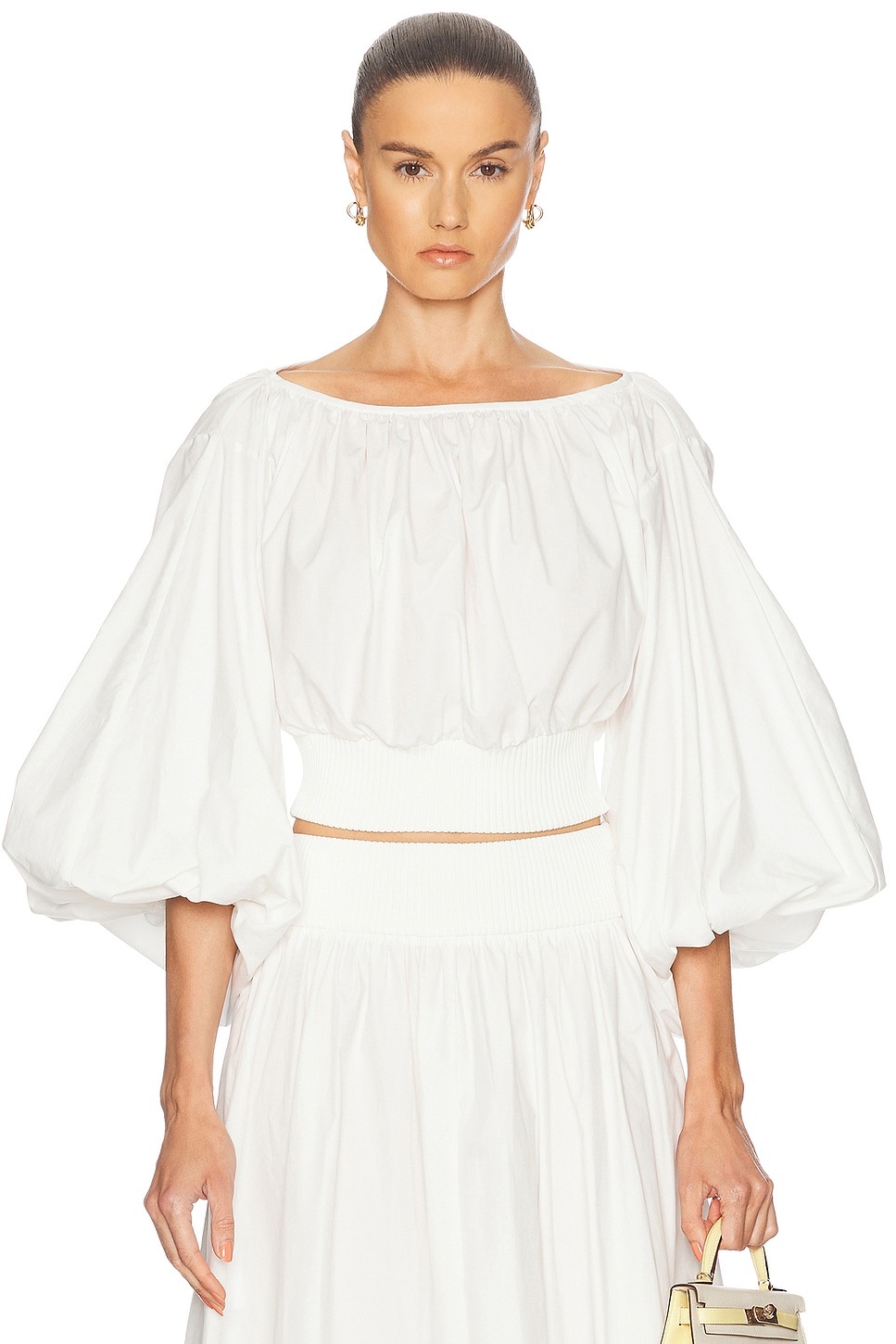 Image 1 of Zimmermann Poplin Bodice Top in Ivory