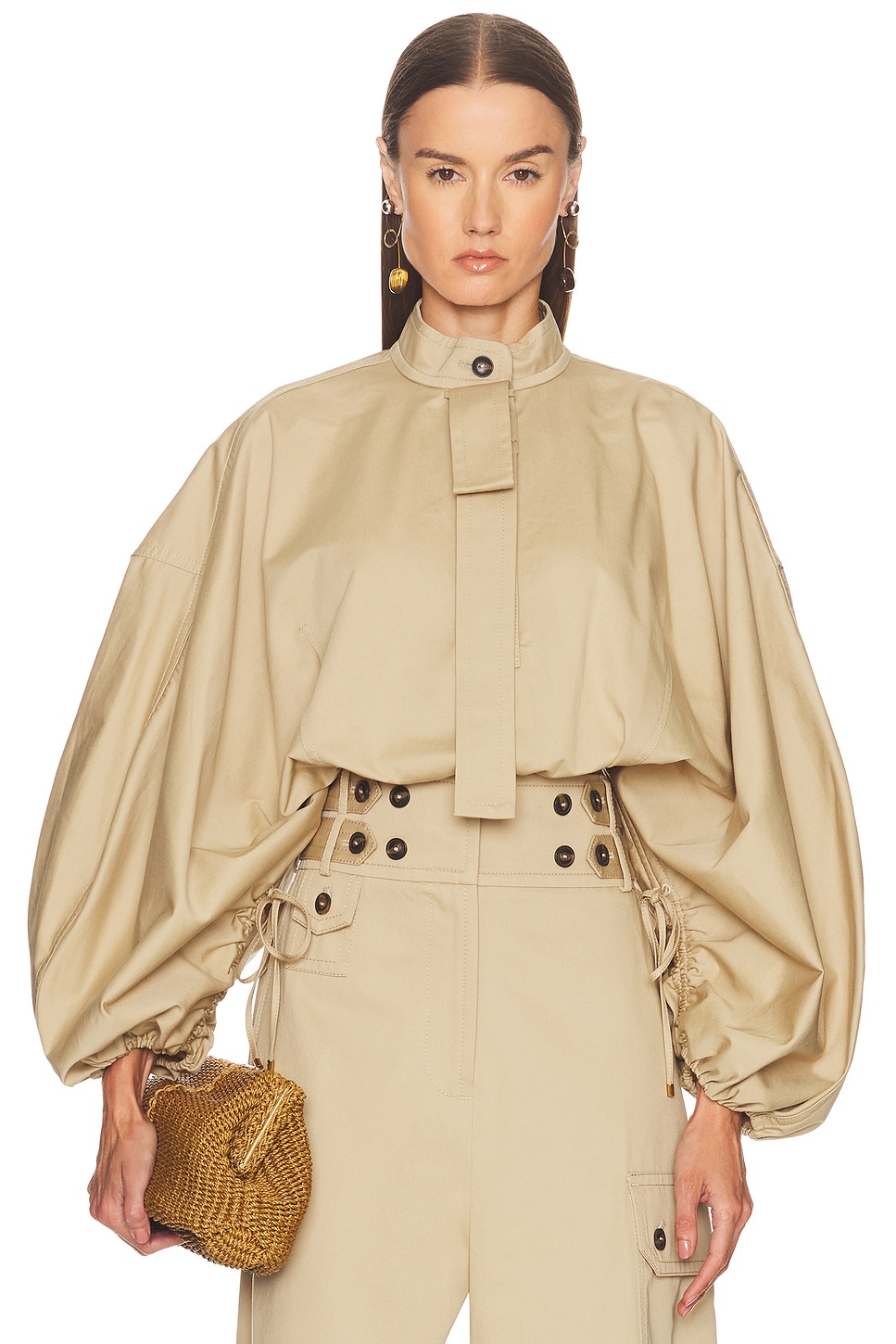 Image 1 of Zimmermann Rebellion Drawn Top in Beige
