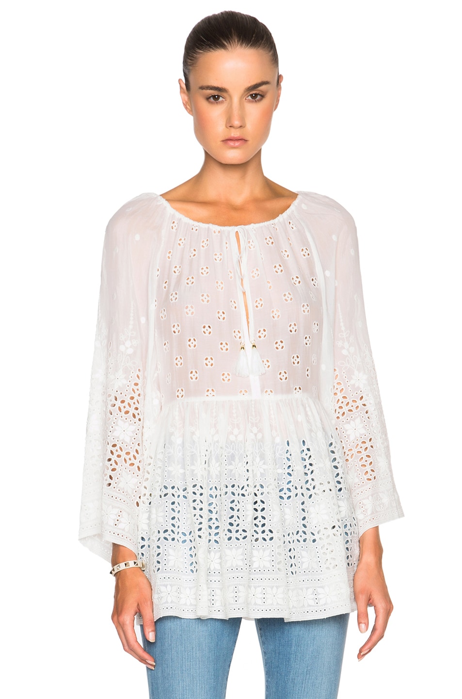 Image 1 of Zimmermann Harlequin Broderie Top in White