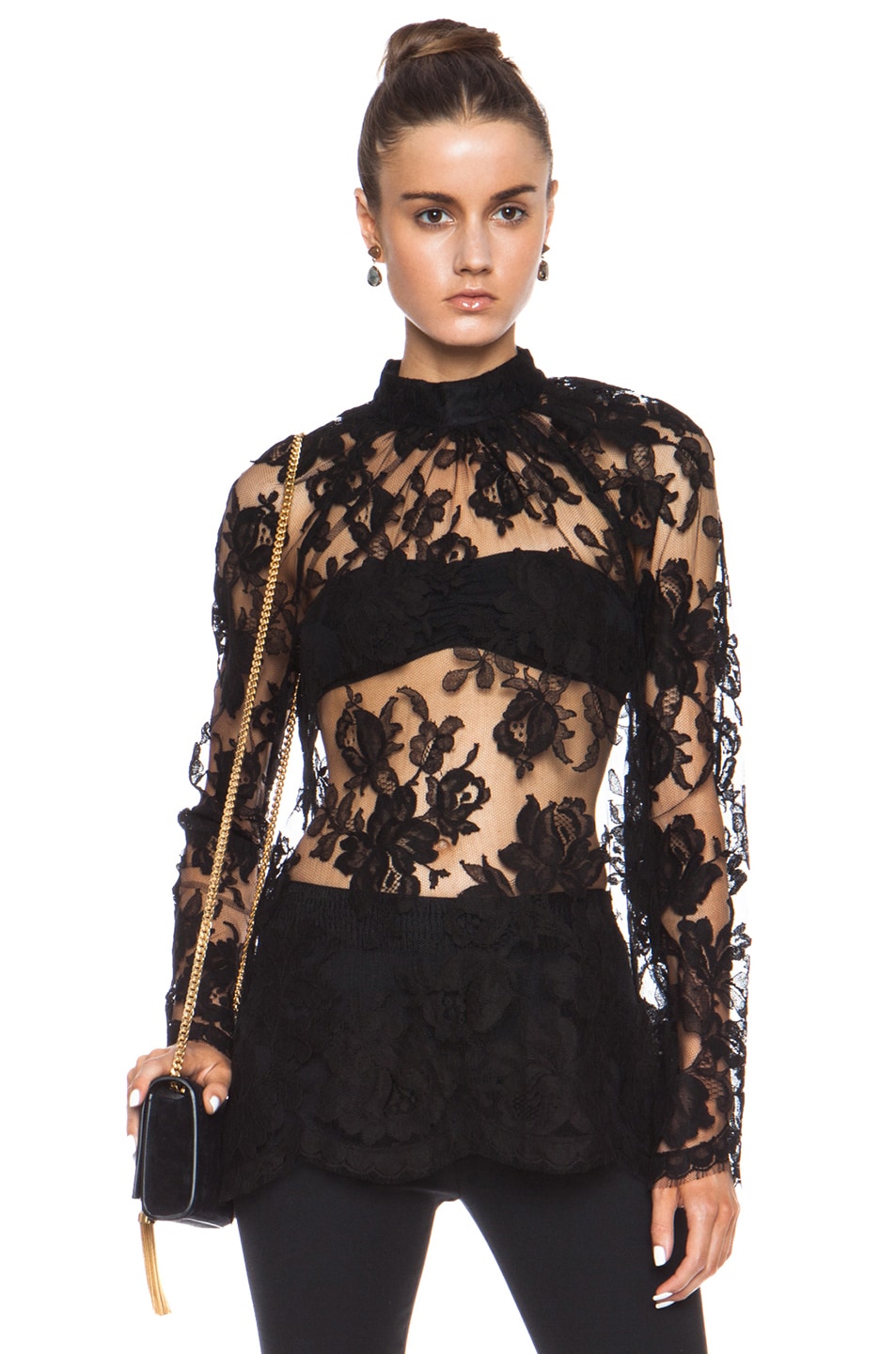 Image 1 of Zimmermann Lace Top in Black