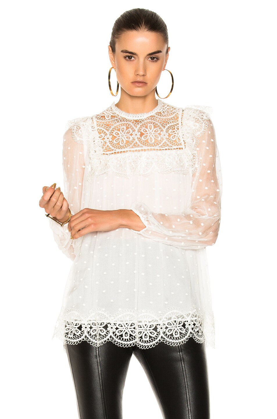Image 1 of Zimmermann Meridian Circle Lace Top in Ivory