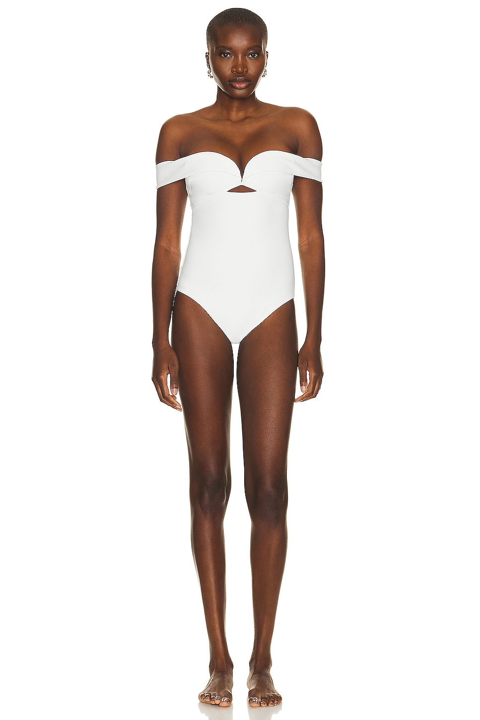 Image 1 of Zimmermann Lexi Off Shoulder One Piece Swimsuit in Ivory