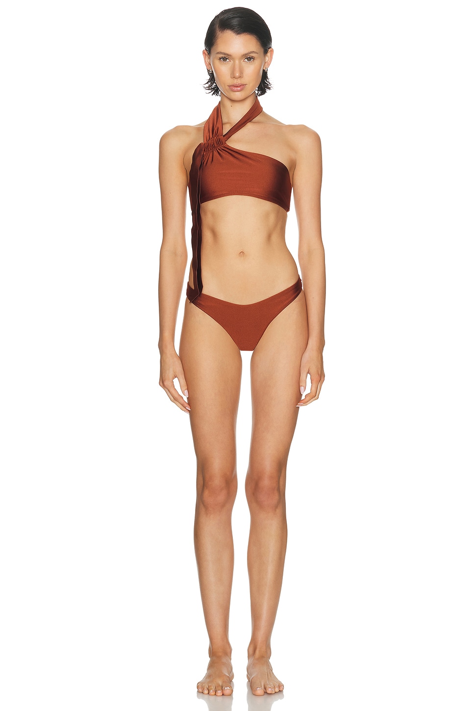 Image 1 of Zimmermann Awaken Tie Neck Bikini Set in Terracotta