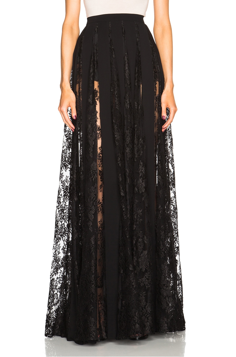 Image 1 of Zuhair Murad Lace Skirt in Caviar