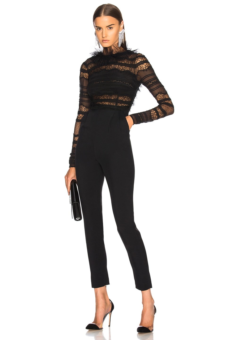 Image 1 of Zuhair Murad Lace Low Back Jumpsuit in Black
