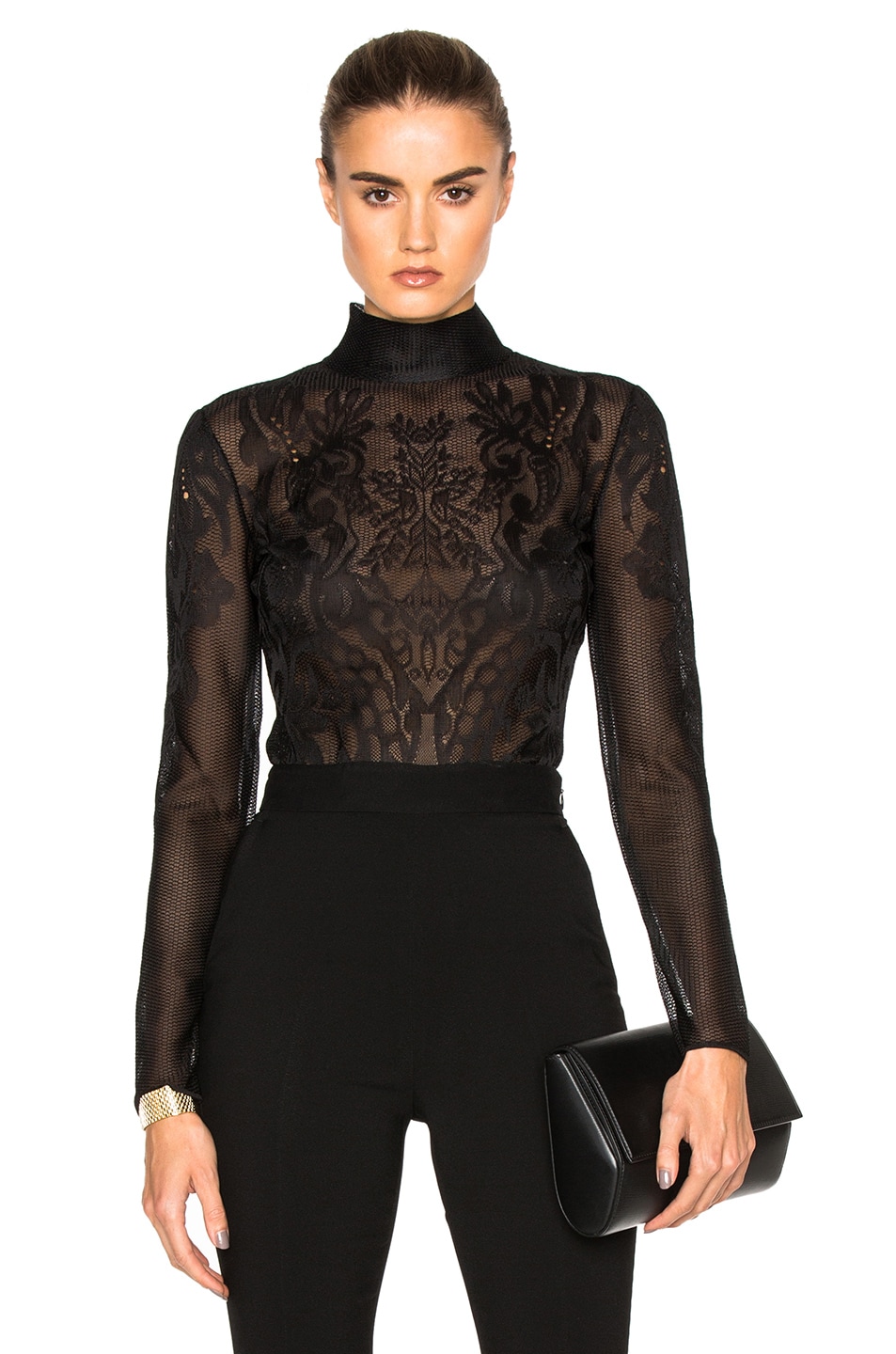 Zuhair Murad Embroidered Bodysuit in Black | FWRD