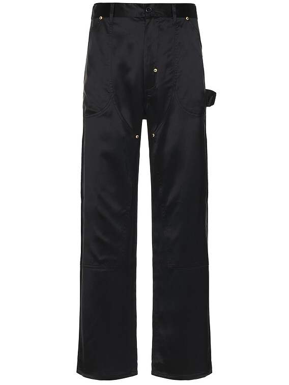 4SDESIGNS Front Face Silk Utility Pant in Black | FWRD