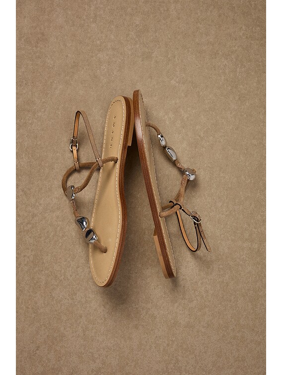 Amanu for FWRD Nairobi Sandal in Sand & Silver | FWRD