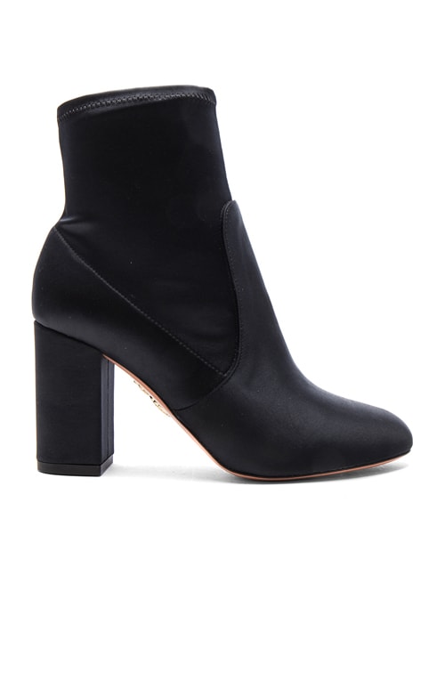 Black sale satin booties