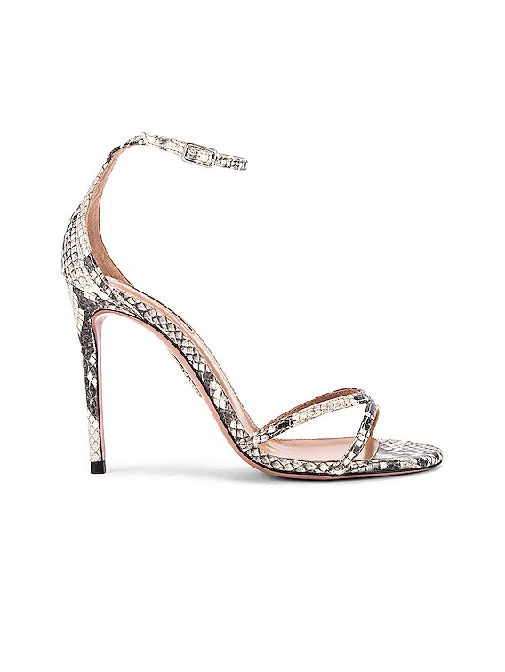 Aquazzura Purist 105 Sandal in Shiny Roccia | FWRD
