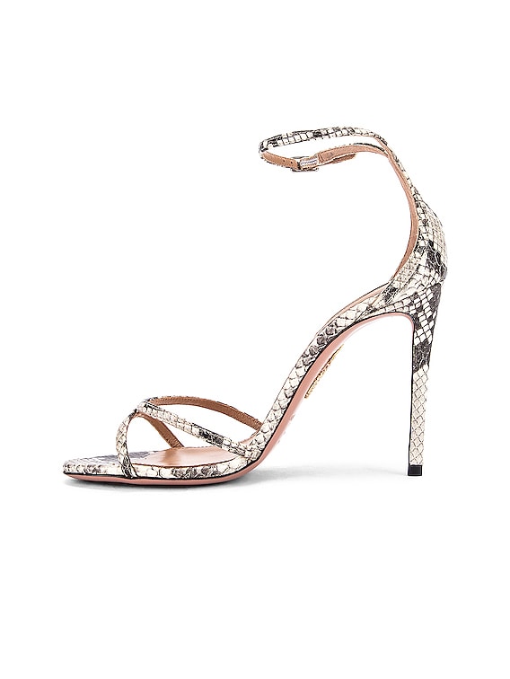 Aquazzura Purist 105 Sandal in Shiny Roccia | FWRD
