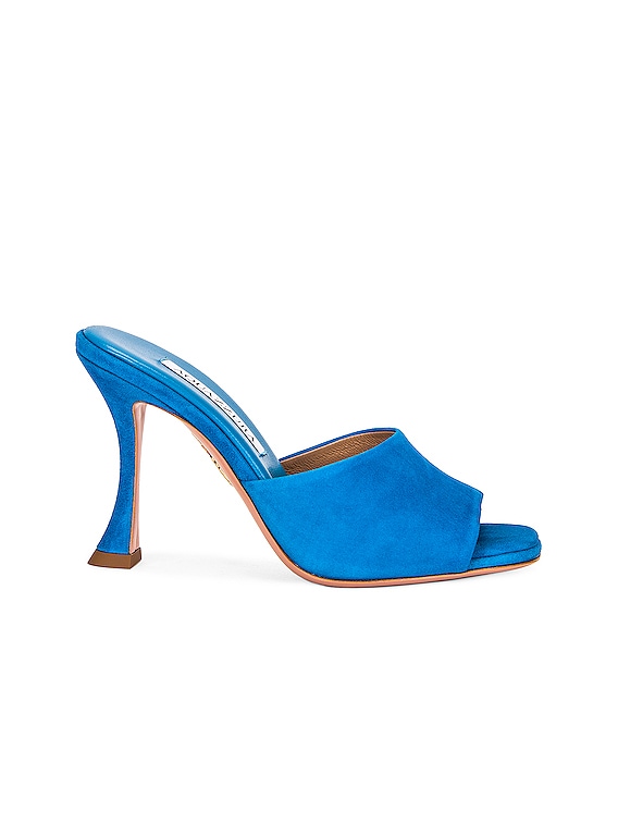 Aquazzura Violette 95 Mule in Rich Turquoise | FWRD