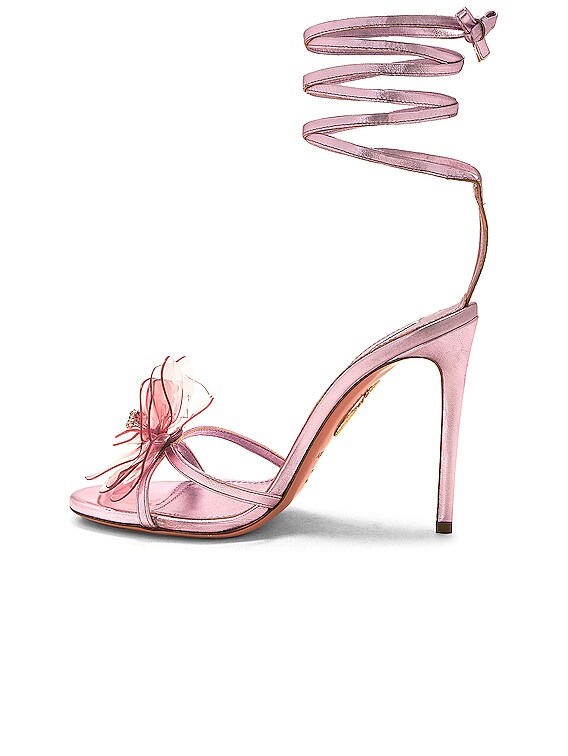 フラットシューズ AQUAZZURA Woman Flat shoes Pink TEMFLAA0NWT LCO Aquazzura レザーフラットシューズ | ピンク | FARFETCH JP