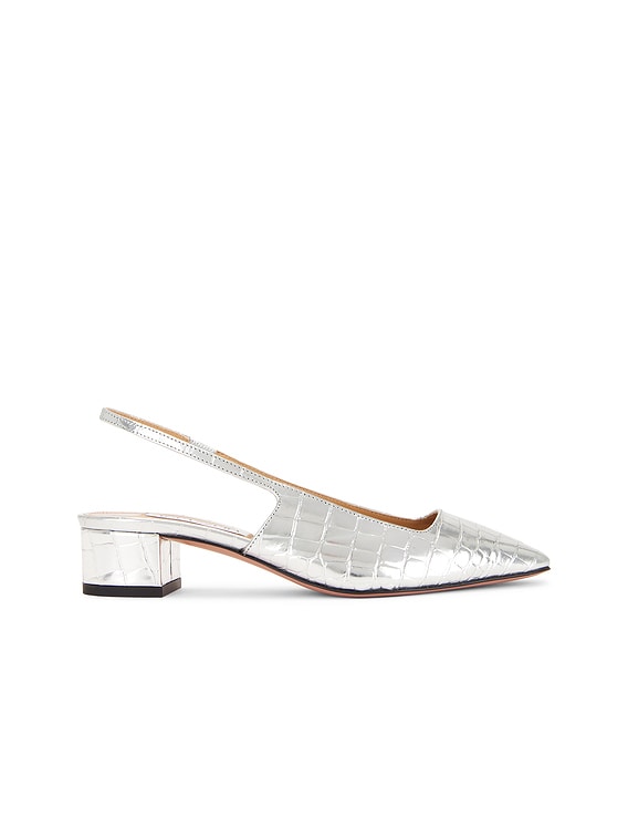 Aquazzura Ginza Sling 35 Pump in Silver | FWRD