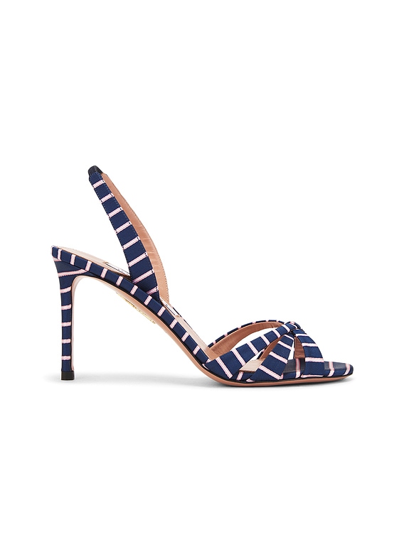 Aquazzura Tati 85 Sandal in Dark Jeans | FWRD