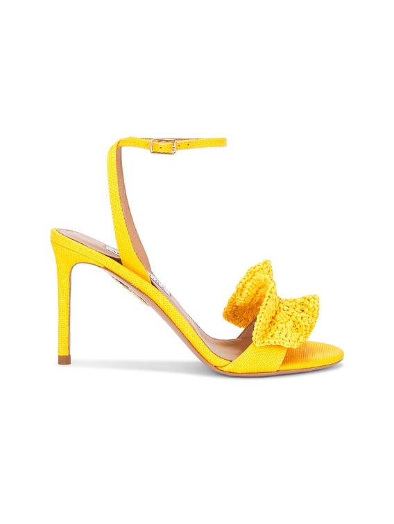 【Aquazzura】 Noches Tropicales 85ラフィアサンダル Noches Tropicales Sandal 85 YELLOW Aquazzura@ Official