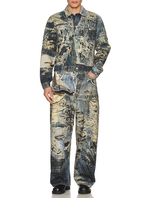 acne studios トロンプルイパンツ ACNE STUDIOS 2024SS DIGITAL DISTRESSED PRINTED TROMP L'OEIL