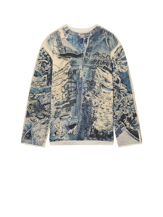 [ACNE STUDIOS]「Karvian」セーター トロンプ・ルイユ デザイン Acne Studios ハートプリント チャンキーニット セーター