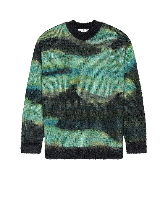 Acne Studios KLINAC mohair knit モヘアニット Acne Studios Klinac Sweater in Multi Navy | FWRD