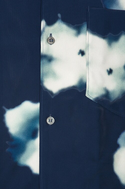 Acne Studios Elms Print Shirt in Indigo | FWRD
