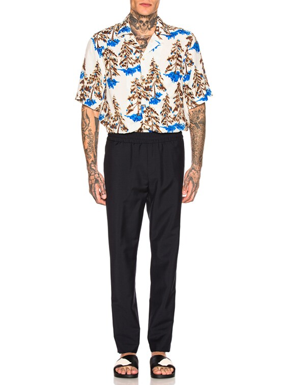 Acne Studios Simon Pine Flu Shirt in White Brown FWRD