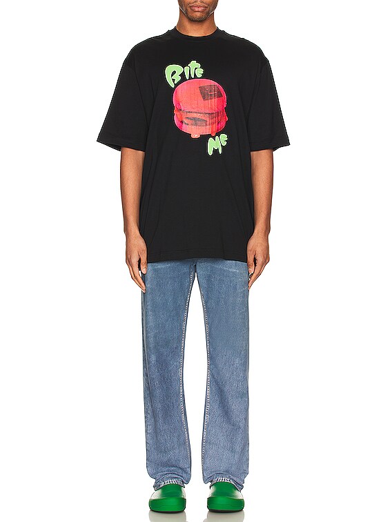 Acne Studios Face Graphic T-Shirt in Black | FWRD