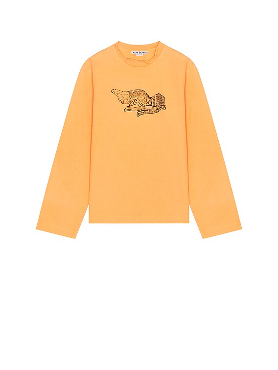 Acne Studios Long Sleeve T-Shirt in Neon Orange | FWRD Acne Studios Long Sleeve T-Shirt in Neon Orange | FWRD