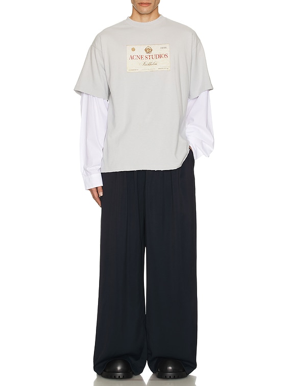 Acne Studios Double T-Shirt in Light Grey | FWRD