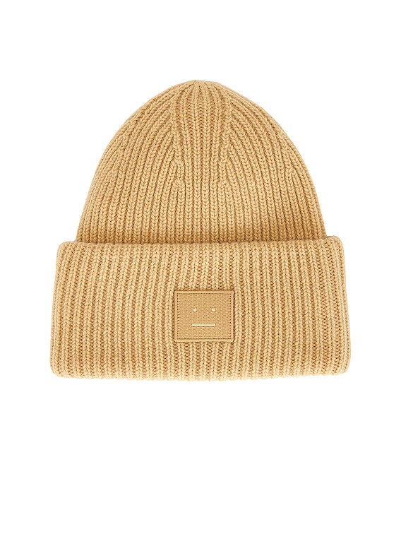 Acne Studios Face Beanie in Biscuit Beige | FWRD