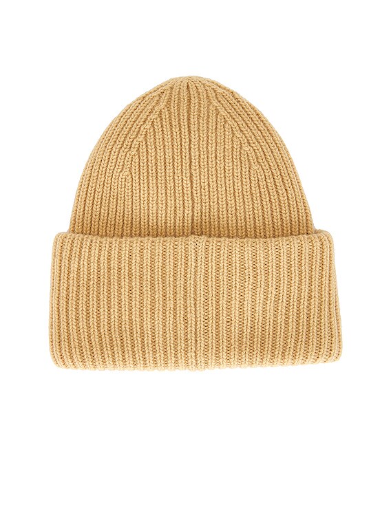 Acne Studios Face Beanie in Biscuit Beige | FWRD