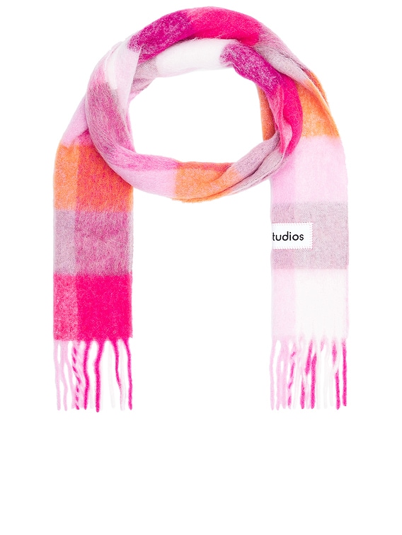 Acne Studios VALLY スカーフ - Pink, Fuchsia, & White | FWRD