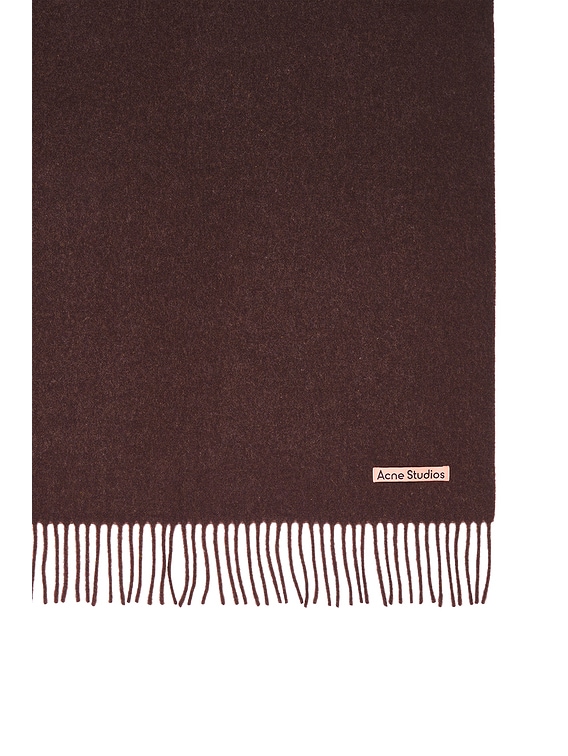 ★人気★ Acne Studios Fringe Wool Scarf Brown Melange Acne Studios Classic Fringed Scarf in Brown Melange | FWRD