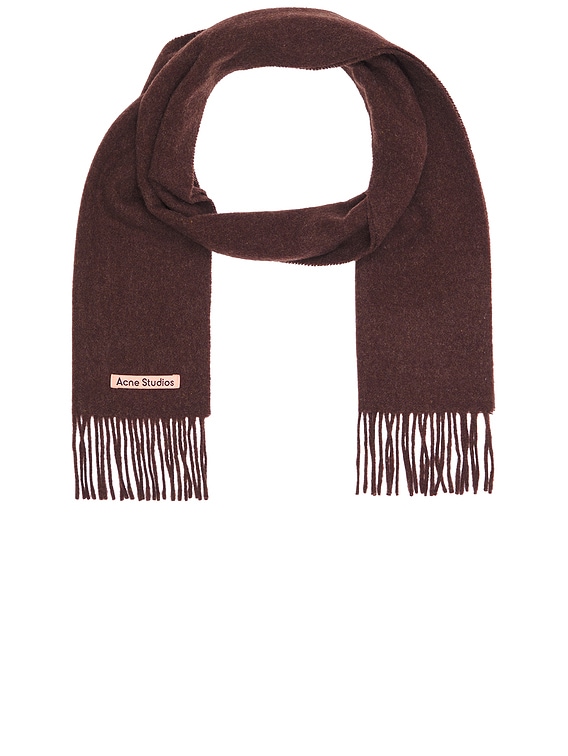 Acne Studios Canada Skinny Scarf in Brown Melange | FWRD