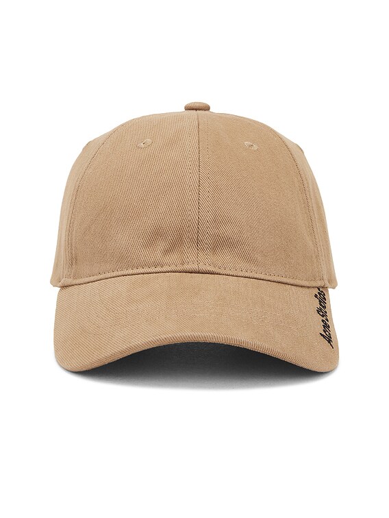 ACNE STUDIOS Carliy Logo キャップ Acne Studios Men's Carliyt Side Logo Cap in Khaki Beige Acne