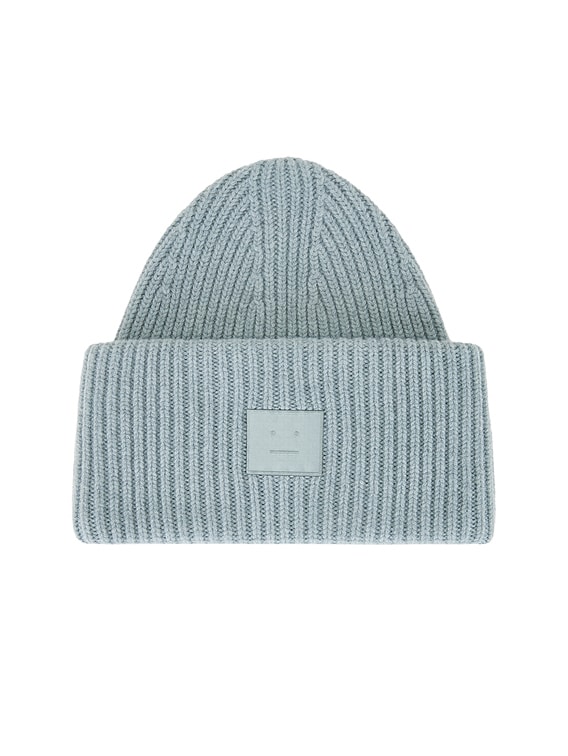 Acne Studios Pansy Face Beanie in Dusty Blue | FWRD
