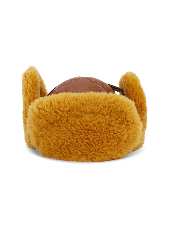 Acne Studios Belmet Shearling Hat in Rust Brown | FWRD