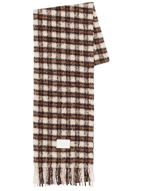 Acne Studios Check Scarf in Beige & Brown | FWRD