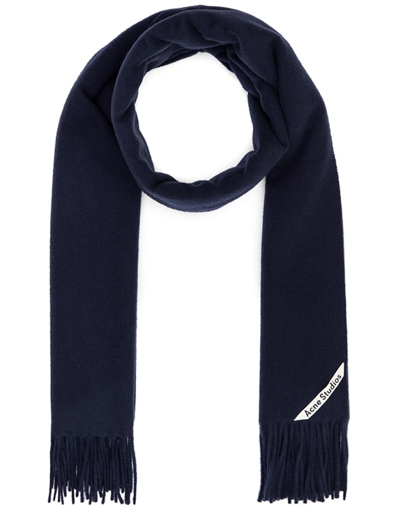 Acne Studios LOGO scarf navy/grey shops