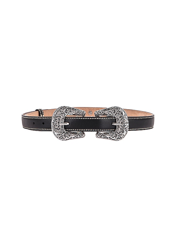 Women's Double Buckle Belt - A New Day™ Black XS