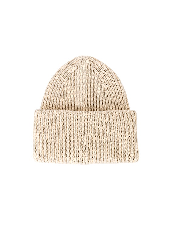 Acne Studios Pansy Face Beanie in Cream Beige | FWRD display picture 1
