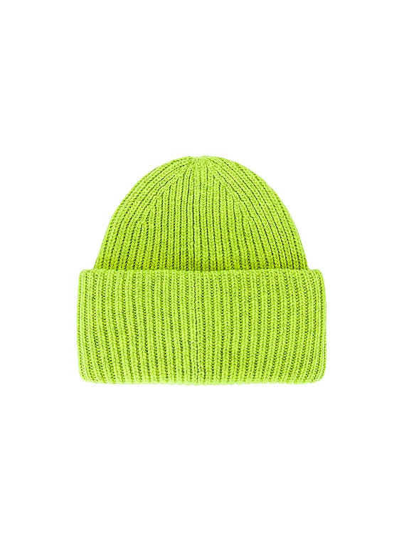 Acne Studios Pansy Face Beanie in Neon Green | FWRD