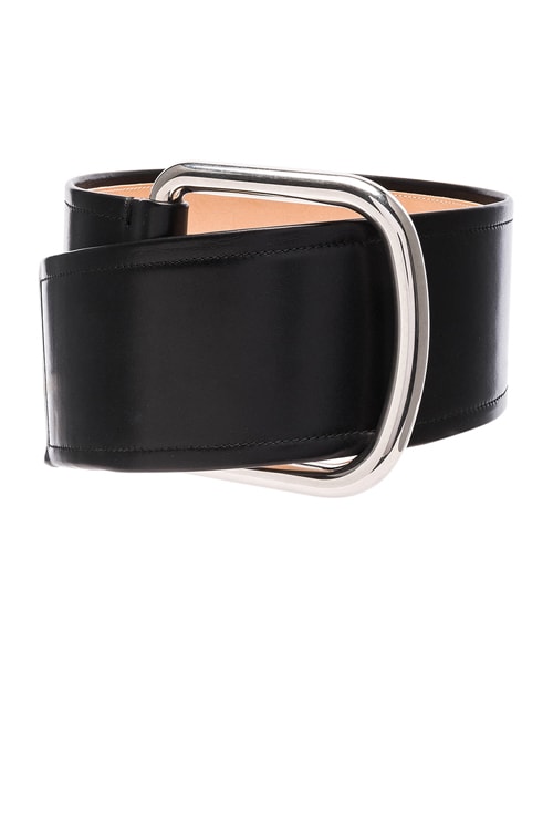 Acne Studios - Leather buckle belt - Black/gold