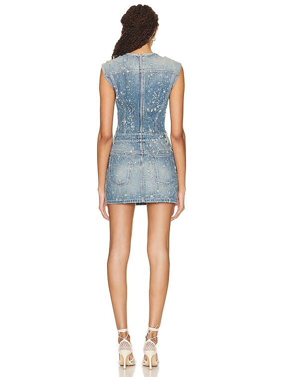 Acne Studios Denim Mini Dress in Mid Blue | FWRD