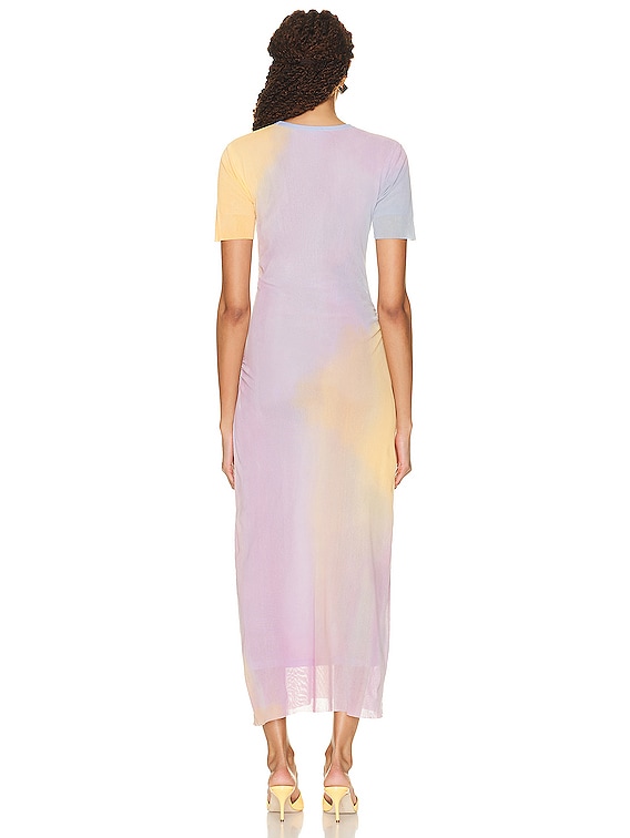 Acne Studios Maxi Dress in Light Purple & Light Yellow | FWRD