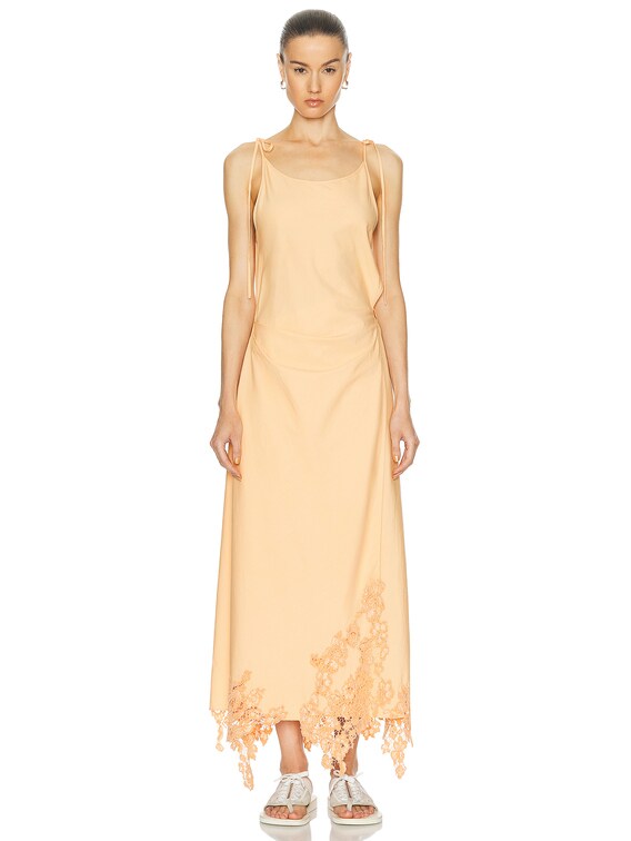 strapless open back dress Light Orange Chinnon Long Dress main image 1